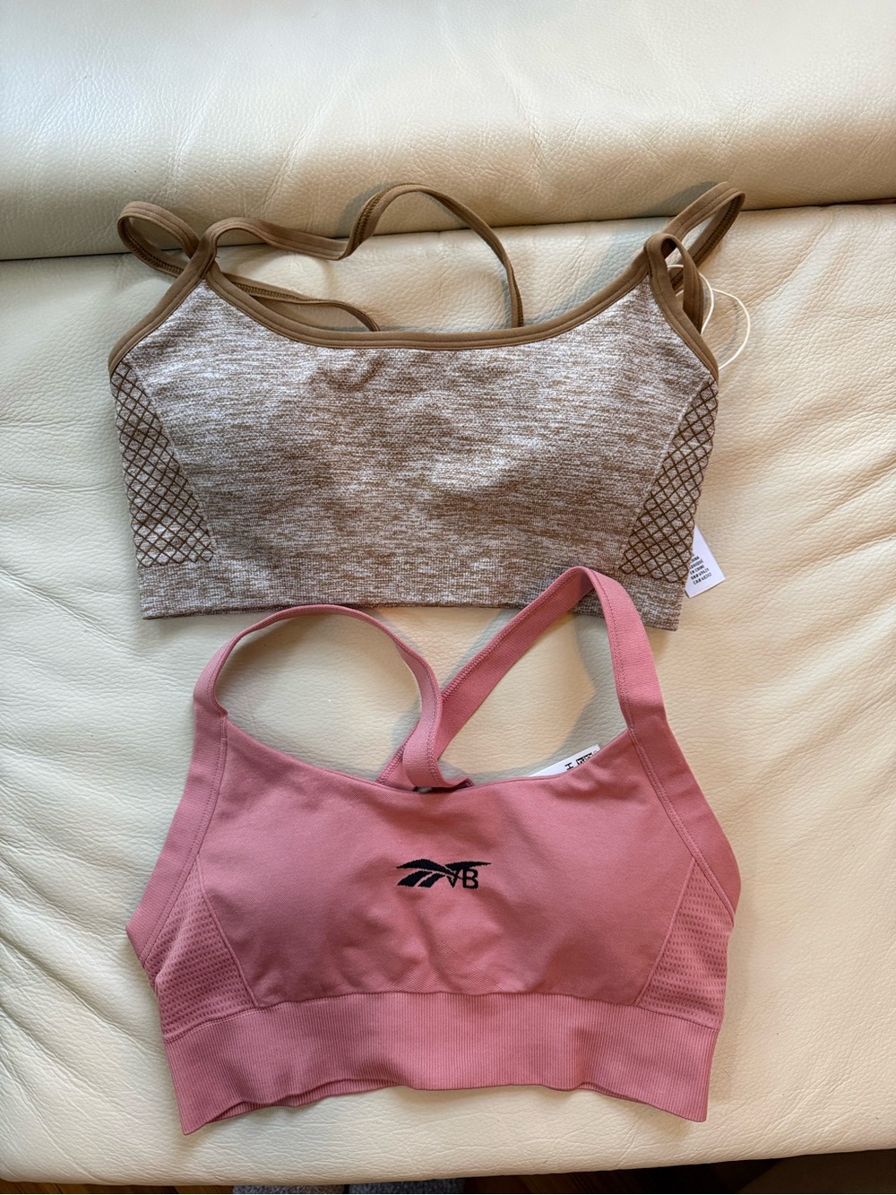 Reebok x Victoria Beckham Sports Bra Bundle NWT Size S Pink Brown Seamless